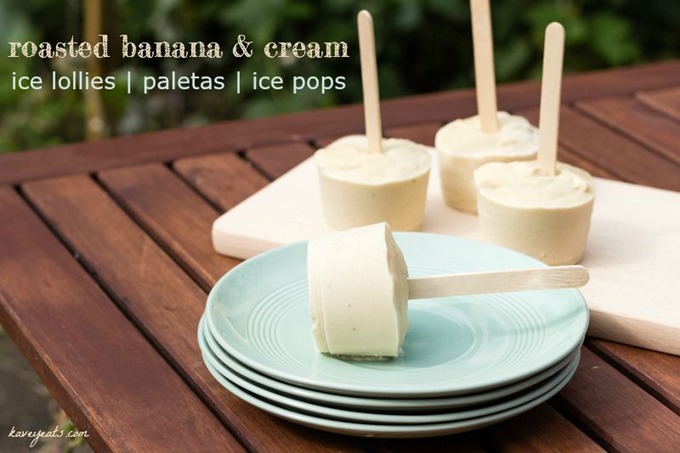 Roasted Banana Ice Lollies aka Paletas Ice Pops Popsicles - Kavey Eats © Kavita Favelle -overlay 3