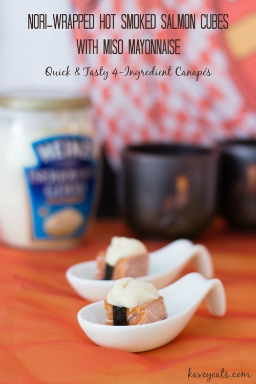Nori-Wrapped Hot Smoked Salmon Cubes With Miso Mayonnaise on Kavey Eats (Titled2)