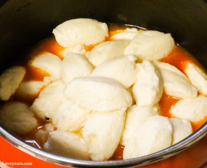 Smoked Cheese Gnudi in Tomato Sauce