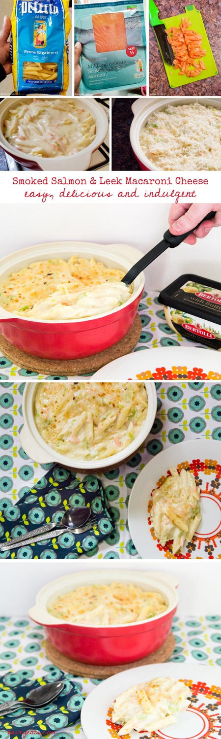 Smoked Salmon and Leek Macaroni Cheese on Kavey Eats (Tall Pin)