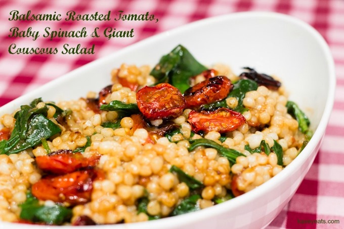 Balsamic Tomato Spinach Giant Couscous Salad on Kavey Eats (c) Kavita Favelle (A)