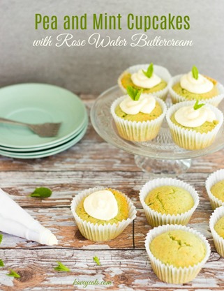 Pea and Mint Cupcakes with Rose Water Buttercream on Kavey Eats (1)