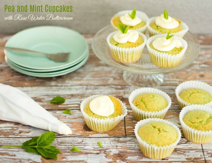 Pea and Mint Cupcakes with Rose Water Buttercream on Kavey Eats (2)