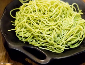 Emerald Green Noodles at Hot Pot Restaurant China Town London on Kavey Eats