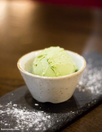 Green Tea Matcha Ice Cream at Hot Pot Restaurant China Town London on Kavey Eats