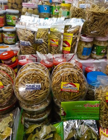 Insect snacks bamboo worms - The best souvenirs to buy in Thailand