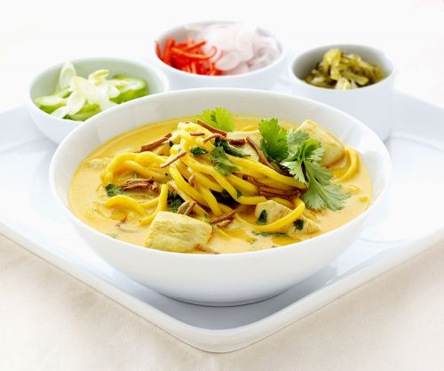 Chiang Mai Curried Noodle Soup with Chicken (Khao Soi Gai) - A review of cookery book Easy Thai Cookbook by Sallie Morris