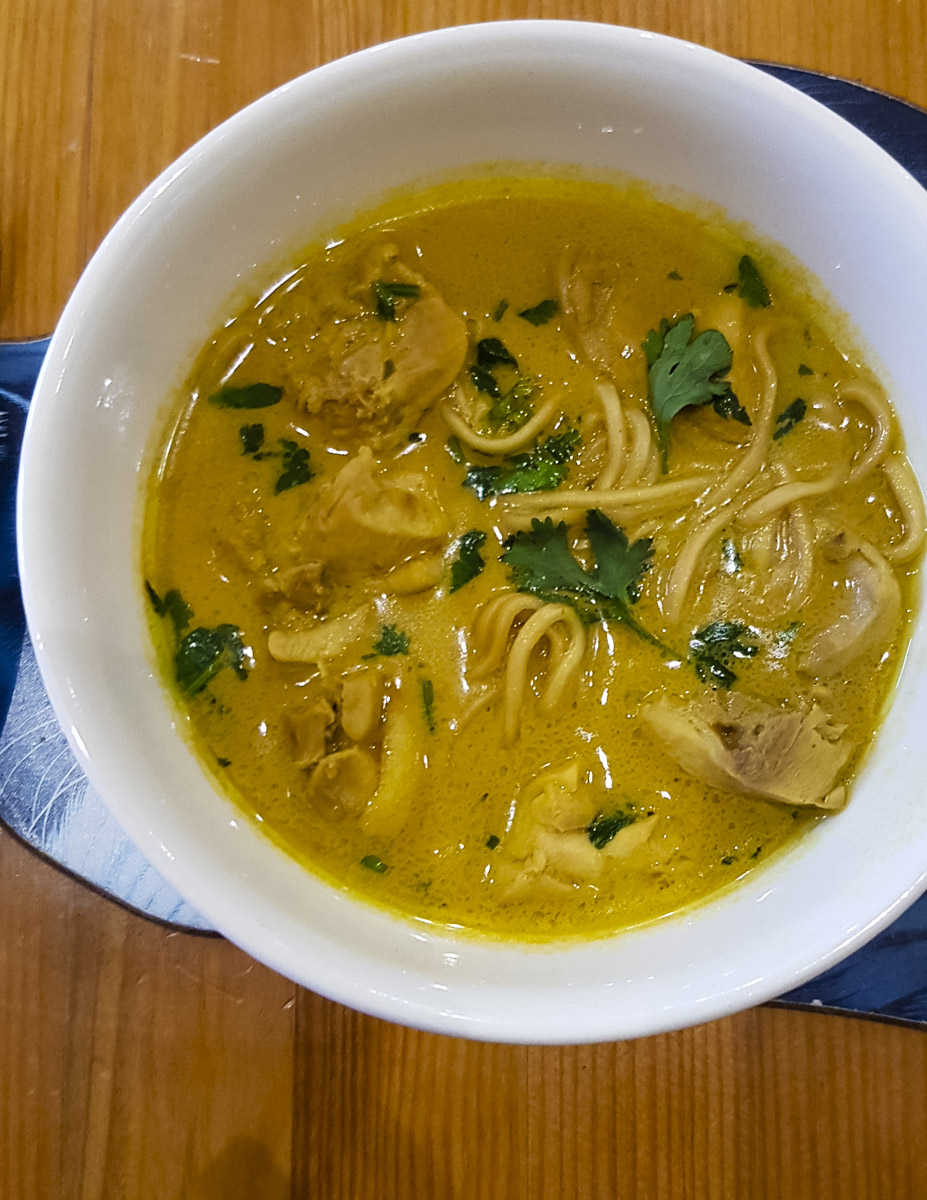 Recipe for Chiang Mai Curried Noodle Soup with Chicken (Khao Soi Gai)