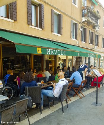 Exterior of Nevodi, a fantastic traditional restaurant in Venice's laidback Castello district. 