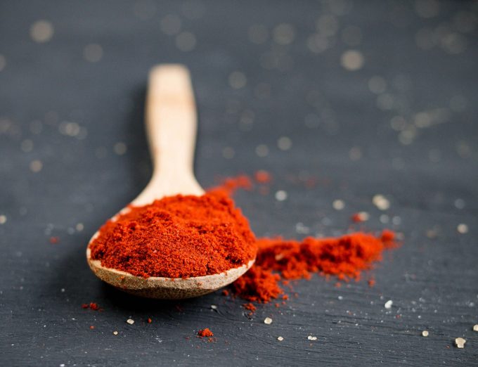 Spoon with paprika powder