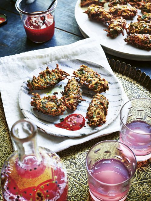 Sabrina Ghayour's Turmeric, Spinach & Sweet Potato Fritters