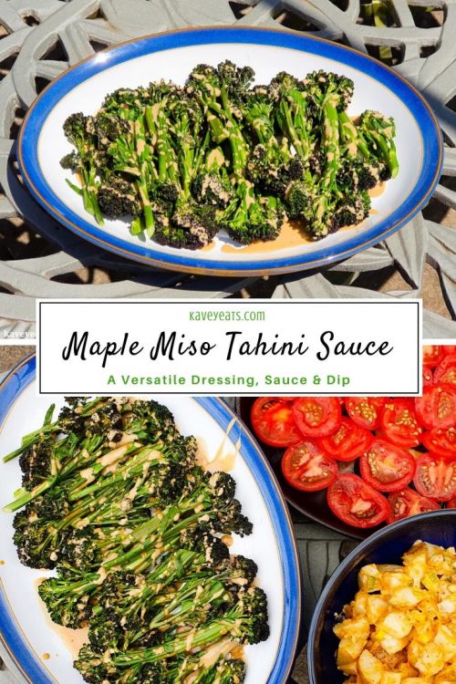 Maple Miso Tahini Sauce (over Purple Sprouting Broccoli)