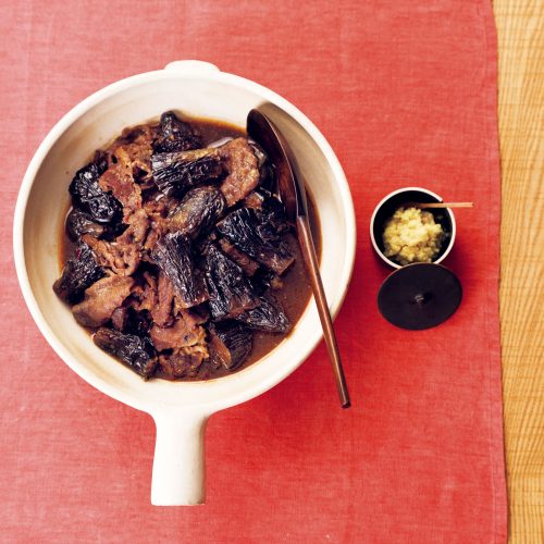 Japanese Aubergine and Beef cooked in Miso
