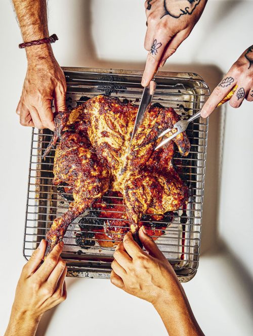 Spatchcock Chicken with Five Spice Honey and Soy