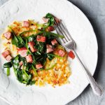 Potato Latkes with Smoked Sausage & Spinach