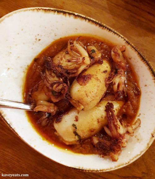 Stuffed squid curry