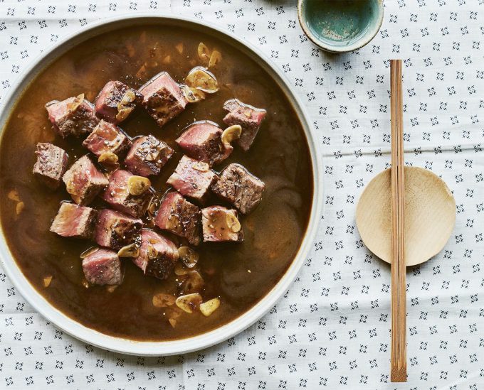 Japanese Pepper Steak with Garlic Soy Sauce Butter