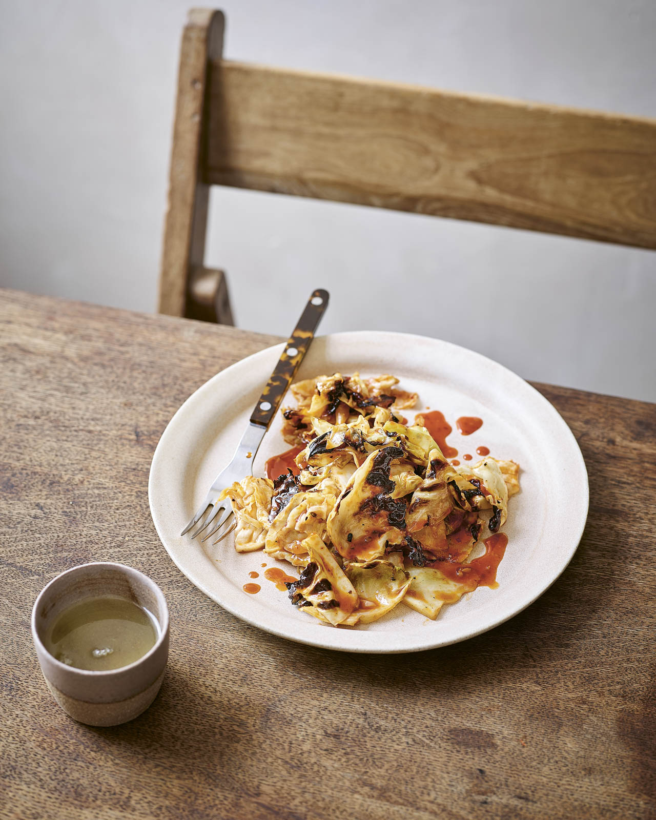 Charred Cabbage in Warm Gochujang Vinaigrette