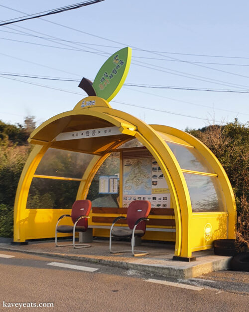 Bus stop in Goheung, Jeollonam Province, South Korea