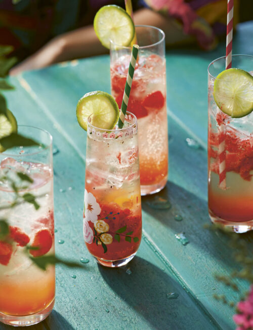 Lime Soda with Strawberries 