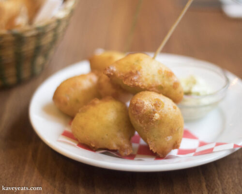 Potato and wild garlic fritters